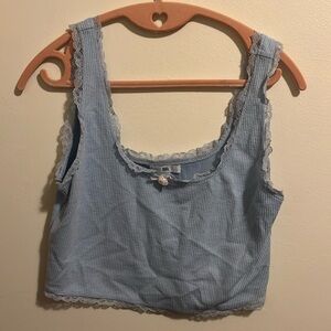 Baby Blue Cropped Tank Top